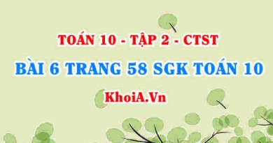 Bài 6 trang 58 SGK Toán 10 tập 2 Chân trời sáng tạo